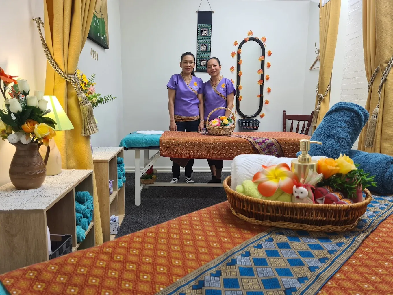 Therapists welcoming guests